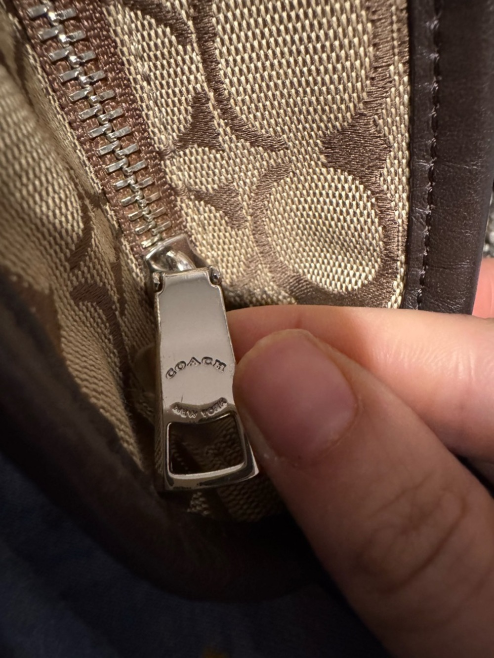 Coach Tan and Brown Signature Canvas Tote - Picture 7 of 8